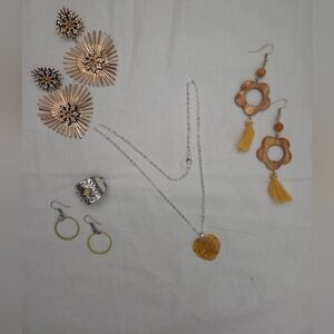 Silver and Gold Heart Pendant Necklace